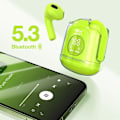 Pikkukuva 3 / 5: Bluetooth-kuulokkeet Sisäänrakennettu mikrofoni Akunkesto 5 tuntia Sininen tähti Limevihreä Grön