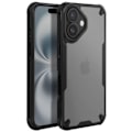 Miniatyrbild 1 av 5: Stötsäker skal för iPhone 16 Förstärkta hörn Matt bakparti Anti-spår Svart Svart
