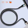 Miniatyrbild 3 av 6: USB till Lightning-kabel - LINQ - 1,2m - 3A snabbladdning - Flätad nylon - Svart Svart