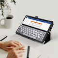 Miniatyrbillede 3 af 4: Housse - AVIZAR - Samsung Galaxy Tab A7 Lite - Øko-læder sort - Penneholder - Video-stativ Svart