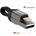 Pikkukuva 3 / 5: Magneettikaapeli iPhone Lightning / USB Kompakti Avainnauha 9.7cm Swissten Harmaa Grå