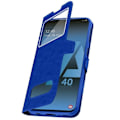 Miniatyrbillede 2 af 4: Hoes til Samsung Galaxy A40 - AVIZAR - Blødt Etui - Dobbelt Vindue - Stativfunktion Blå