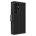 Miniatyrbillede 2 af 5: Étui til Samsung Galaxy S25 Ultra Læder Wallet Saffiano Fancy Sort Svart