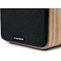 Pikkukuva 4 / 6: THOMSON WS602DUO - 2 kaiuttimen setti puulaatikolla - 100 W - Bluetooth 5.0 - 2 RCA-lähtöä - Vaaleaa puuta Brunt och svart