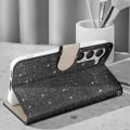 Miniatyrbild 4 av 5: Fodral till Samsung Galaxy S23 Glitter Disco Wallet Stand Video Black Svart