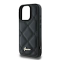 Miniatyrbillede 1 af 4: Blødt etui - GUESS - iPhone 16 Pro Max - Quiltet - Sort - Metallisk logo Svart