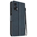 Miniatyrbillede 1 af 5: Taske til Motorola Edge 50 Fusion Håndledsrem Flip Wallet Stand Midnight Blue Blå
