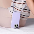 Miniatyrbillede 3 af 5: Etui til iPhone 15 Pro Max - AVIZAR - Corda-serien - Halsrem 80 cm - Lilla Lila