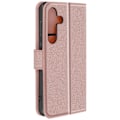 Miniatyrbillede 1 af 6: Etui til Samsung Galaxy S24 Plus tegnebog og videostativ Pink Champagne Chesterfield Series Rosa