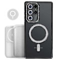 Pikkukuva 4 / 5: Coque Diamant pour Samsung Galaxy S25 Ultra MagSafe Contour Strass Noir Svart