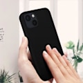 Miniatyrbillede 4 af 5: AVIZAR iPhone 13 beskyttelsescover Silikone Semi-stiv Soft-touch sort Svart