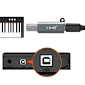 Miniatyrbild 3 av 4: USB-C till USB-B-adapter - LinQ - Vit - Plug and Play - MIDI-stöd - Inbyggd teknik