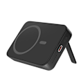 Miniatyrbild 1 av 5: Extern Batteri MagSafe 10000mAh – USB-C Port 20W och Fällbart Stöd Bwoo Svart Svart