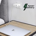 Miniatyrbillede 4 af 5: Lader 130W 2 USB-C 100W + 1 USB 30W USB-C Kabel 100W Akashi Hvid