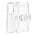 Pikkukuva 1 / 6: AVIZAR kova kotelo Samsung Galaxy S24 -puhelimelle - Iskunkestävä vyöpidike ja jalustan pidike - Läpinäkyvä Transparent