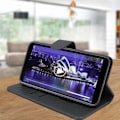 Miniatyrbillede 4 af 4: Housse til Samsung Galaxy J4 Plus - AVIZAR - Folio Pengebog Etui - Silikone Gel - Magnetisk - Video Støtte Svart