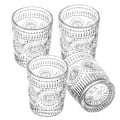 Pikkukuva 4 / 5: Cheffinger karahvi ja lasit - Vintage-tyyliset teksturoidut - Liljakukkakuosi - Läpinäkyvä Transparent
