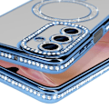 Miniatyrbillede 3 af 6: Coque Diamant til Samsung Galaxy A16 MagSafe Kontur Strass Blå Lys Blå