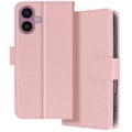 Pikkukuva 2 / 5: iPhone 16 Plus - AVIZAR - Lompakko Kansi - Vaaleanpunainen Kuohujuoma - Video Tuki - Vegan Nahka Rosa