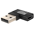 Miniatyrbild 1 av 5: USB C till USB 3.2 hane Adapter Laddning Överföring 10Gbps Vinklad LinQ Svart