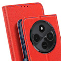 Miniatyrbild 4 av 5: Etui för Xiaomi Redmi 14C Plånbok Läder Saffiano Fancy Blå / Röd Röd