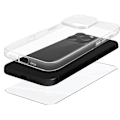 Miniatyrbild 1 av 5: Skyddspaket för iPhone 16 Pro Max Mjukt fodral och härdat glas Mayaxess Transparent Transparent