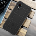 Miniatyrbillede 3 af 5: Etui til Samsung Galaxy Xcover 7 - AVIZAR - Robust skjold - Sort præget mønster - Stødsikker Svart