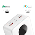 Miniatyrbild 2 av 3: Externt Batteri 30000mAh USB-C och 2xUSB LCD-skärm - Bwoo Vit Bwoo Vit Vit