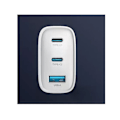 Pikkukuva 2 / 5: Nopea GaN USB:n ja USB-C:n 65W laturi PD:llä ja PPS:llä Devia Valkoinen Vit