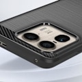 Miniatyrbillede 3 af 5: Etui til Motorola Edge 50 Ultra - AVIZAR - Carbon og børstet sort effekt - Blødt - Glat - Blandet Svart