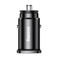 Pikkukuva 1 / 4: Laturin Sytyttimeen - Baseus - 5A - Nopean Latauksen - 2 USB Porttia - USB Type C Svart