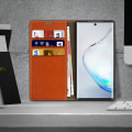 Miniatyrbild 3 av 4: Foliofodral - Samsung - Galaxy Note 10 Plus - Äkta Läder - Videostativ - Kortficka Camel Brown