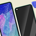 Miniatyrbillede 4 af 4: LCD-skærm + berøringsglas til Huawei P40 Lite E med blå ramme Blå