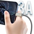 Miniatyrbild 3 av 6: LinQ 3A USB-kabel för iPhone Förstärkt fodral 1,2m LinQ Grå
