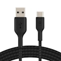 Pikkukuva 2 / 5: USB-USB-C-kaapeli 18 W nailonpunottu 3 m lataus- ja synkronointi Belkin musta