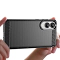 Miniatyrbillede 4 af 5: Coque til Samsung Galaxy S25 Edge Silikone Design Børstet Kulsort Svart