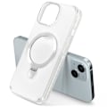 Pikkukuva 4 / 6: MagSafe-kuori iPhone 15:lle iskunkestävä taitettavalla tukijalla, valkoinen Vit