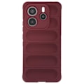 Miniatyrbillede 2 af 5: Cover til Xiaomi Redmi Note 14 5G Stødabsorberende Silikone med 3D Struktur i Bordeaux Röd
