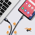 Miniatyrbillede 3 af 4: USB til USB-C kabel 1,2m 5A 20W hurtig opladning Lys opladningsindikator LinQ Sort