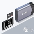 Miniatyrbillede 3 af 4: USB-C Kortlæser - HOKO - SD og micro SD - 2TB - Overførselshastighed 480Mbps - Holdbart flettet nylon