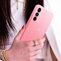 Miniatyrbild 4 av 6: Skydd - AVIZAR - Samsung Galaxy S24 Plus - Silikon - Pärlemorsdesign - Kam skydd Rosa