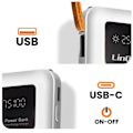 Pikkukuva 4 / 5: 15000 mAh aurinkovirtapankki MicroUSB Lightning USB C -kaapelilla LinQ valkoinen Vit
