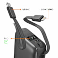 Pikkukuva 5 / 5: Ulkoiset akut 10000mAh 22.5W USB-C ja Lightning -kaapeli sekä USB-C-portti Akashi Tummanharmaa Grå
