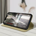 Miniatyrbillede 4 af 4: AVIZAR Folio Cover - iPhone 12 og 12 Pro - Gul - Videostøttefunktion - Fuld beskyttelse Gult guld