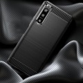 Miniatyrbillede 3 af 5: Taske til Sony Xperia 5 IV - AVIZAR - Forstærket blød børstet kulstofeffekt Sort Svart