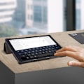 Miniatyrbillede 4 af 4: Etui - AVIZAR - Tab M8 - Øko-læder - Videostøtte - Tastatur - Slankt design Sort Svart