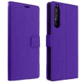 Pikkukuva 1 / 4: Kuori - AVIZAR - Sony Xperia 1 II - Folio-kotelo - Vintage - Violetti - Pehmeä Lila