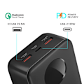 Miniatyrbild 2 av 3: Batteri Extern 30000mAh USB-C och 2x USB LCD Skärm Bwoo Svart Svart