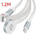 Miniatyrbillede 4 af 5: Swissten Apple Watch + USB-C magnetisk opladerkabel - hvid - 2 i 1 - 60W - 1,2 m Vit