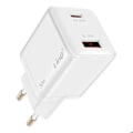 Miniatyrbillede 1 af 5: USB-C Power Delivery 30W + USB 18W Quick Charge 3.0 Kompakt LinQ Hvid Vit
